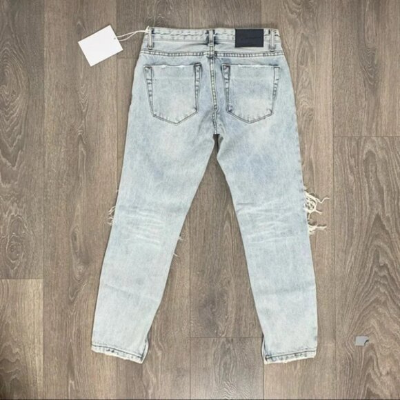 FREE PEOPLE One Teaspoon Freebird Skinny Jean Straight Leg distressed light wash - Picture 14 of 15